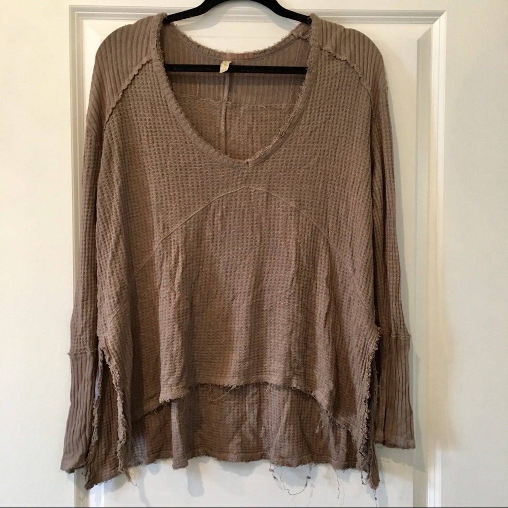 Free people long sleeve brown top